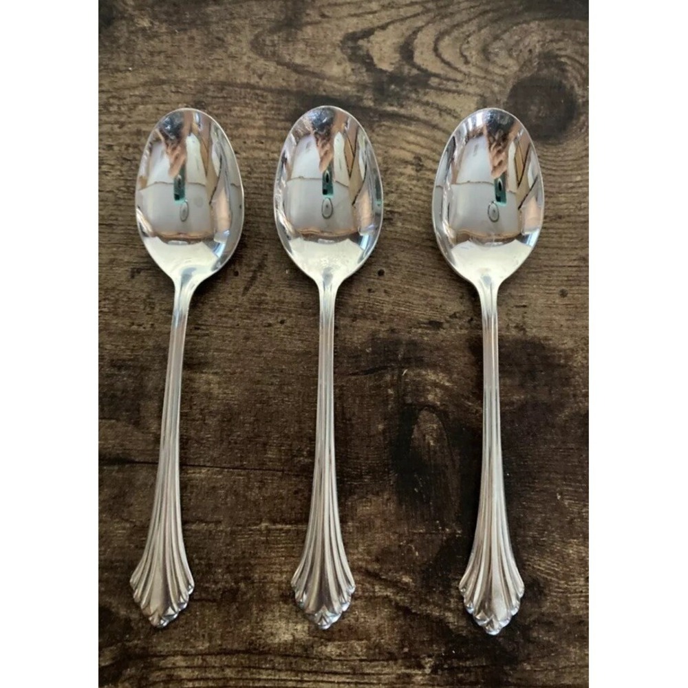 3 - Oneida Community BANCROFT Stainless Flatware 7" Tablespoons Betty Crocker